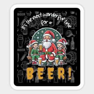 Festive cheer and cold beer Sticker